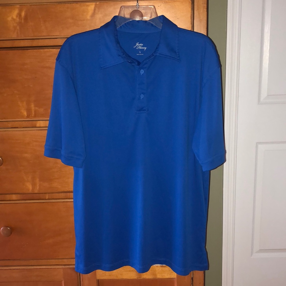 Justin Harvey blue 100% polyester polo size Large